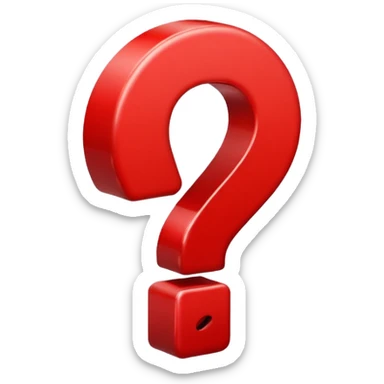 question mark, red sticker