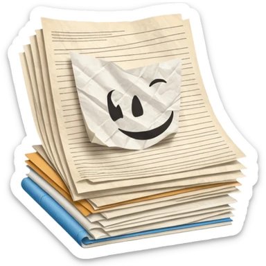 mac os mixed papers skeuomorphic sticker