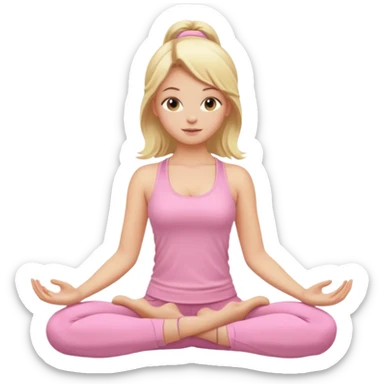 Yoga Blonde Girl With Light Pink Clothes sticker