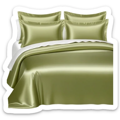 Light olive silk bedding set sticker
