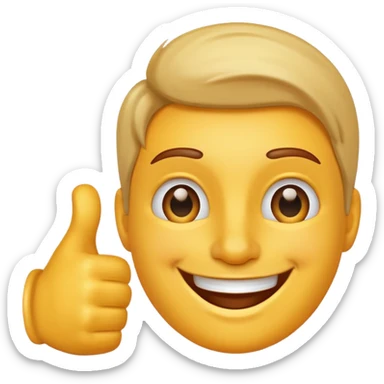 Smile face thumbs up sticker