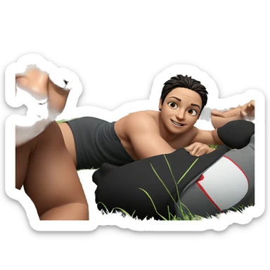 lazy day in the grass sticker