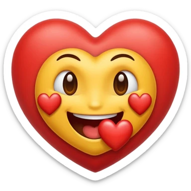 creame un emoji de una carita titando un beso de corazon hacia adelante sticker