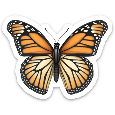 Monarch butterfly black and white sticker