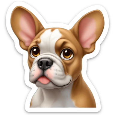 Fawn France-BullDog with big ears sticker
