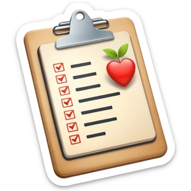 clipboard with checklist and play symbol sticker