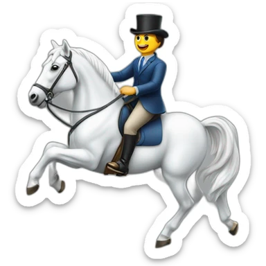 banker sitting on the white horse galloping sticker