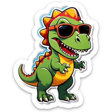 Dinosaure with a join and sunglasses  sticker
