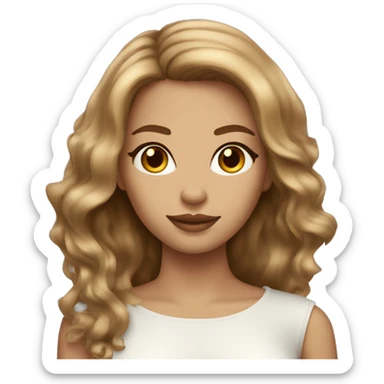 Glamorous gorgeous girl with light brown hair sticker