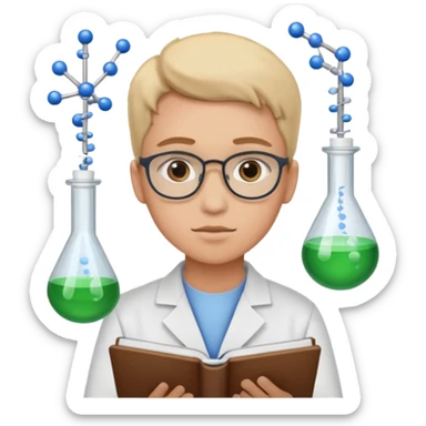 farmaceutica estudiando un curso de ciencia sticker