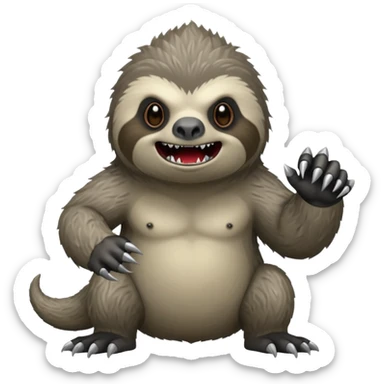 one sloth big and evil like godzilla sticker