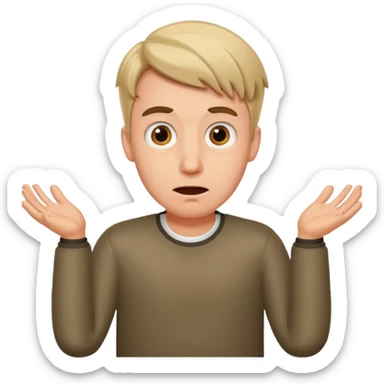 many german guy shrug suprised sticker