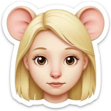 Blond girl turning into a rat sticker