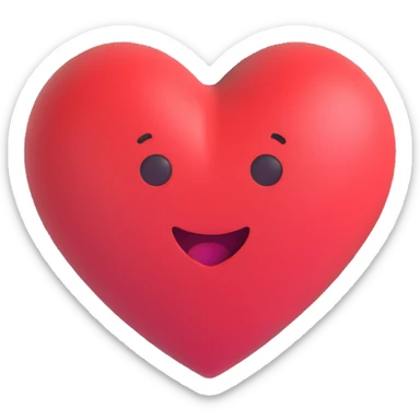 heart, 3D emoji style sticker