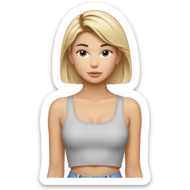 Hailey bieber cheveux court blond voir tout le corps  sticker