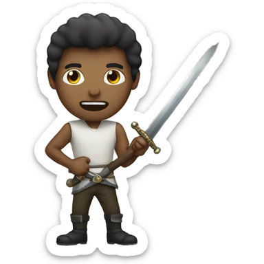 Tv dude with a sword sticker