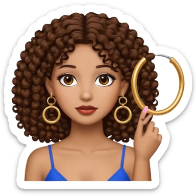 One, Puerto Rican, fair skin brown hair it has to be straight with earrings and makeup. I would like the earrings to be hoop and my best friend by my side is caramel skin color with curly black hair. sticker