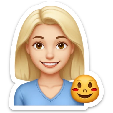 	facial Upselling scam women fake sympathetic smile, predatory grin, saccharine smile, smirk sticker