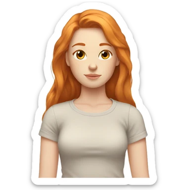 Aesthetic Ginger girl straight thick hair relaxing sticker