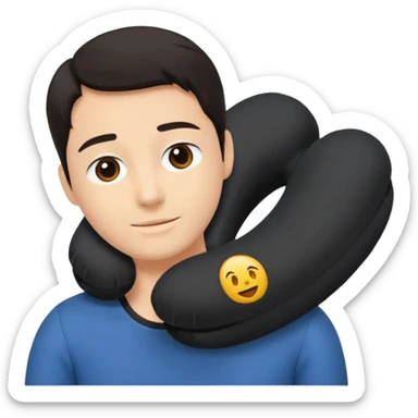 black Travel Neck Pillow sticker