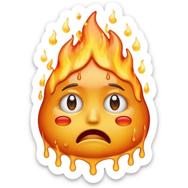 I want an emoji that is crying, melting, on fire. sticker