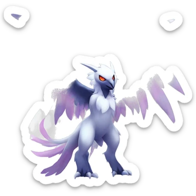  cool edgy colorful angelic ethereal Absol-Noibat-Fakemon full body sticker