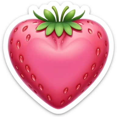 Strawberry pink heart sticker