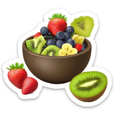 Acai bowl with kiwi banana and strawberrys sticker