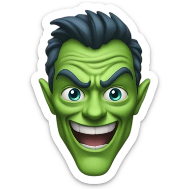 Long nose, green goblin with blue eyes sticker