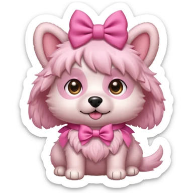 pink girly dog sticker