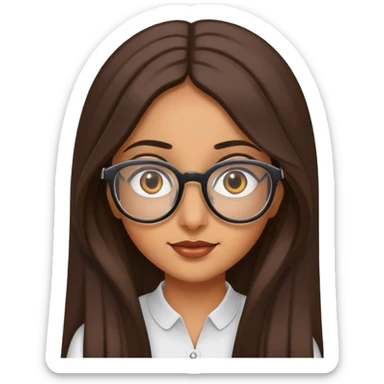 arabic brown girl with hair  with glasses  sticker