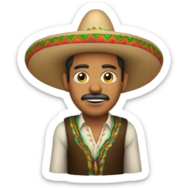 Mexican man in a sombrero sticker