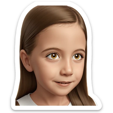 smiling girl with long brown hair sticker