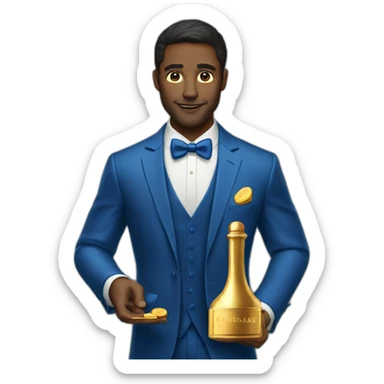 Posh-man-with-blue-suit-offering-goldbar sticker
