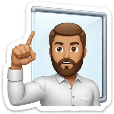 A bearded guy punching the screen  sticker