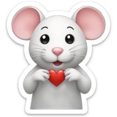 Mouse with heart sticker