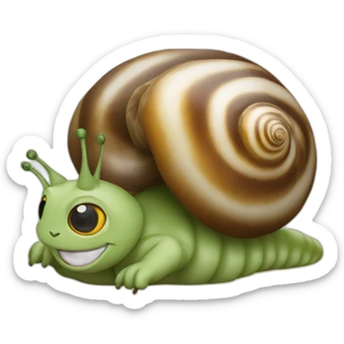 Un escargot sur un chat sticker