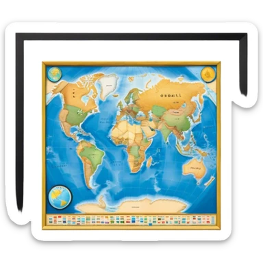 World map National Geographic style sticker