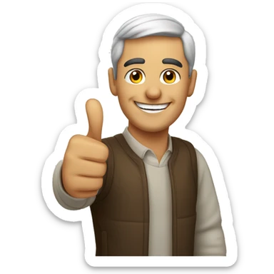 Smiling Spanish man showing thumbs up  sticker