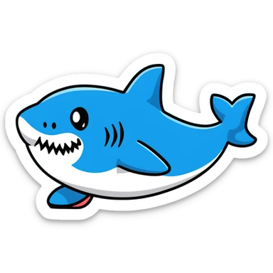 Shark wearing blue Nike shoes sticker