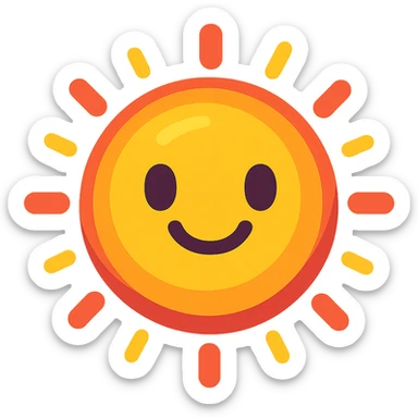 vibrant toon style aura ball with a warm smile sticker