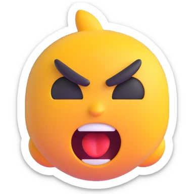 angry emoji face with shouting expression, wide open mouth sticker