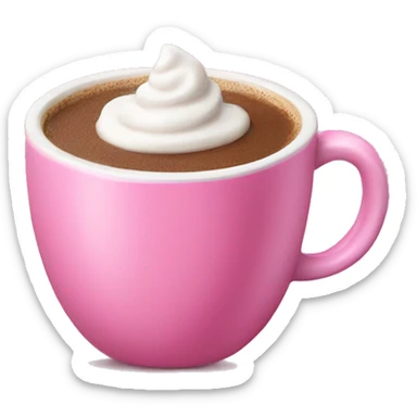 hot chocolate pink cup sticker