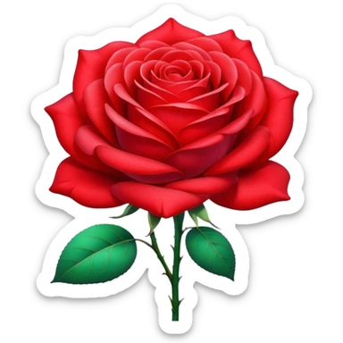 Vivid red color rose with acrylic opalescent petals, 8k hd quailty  sticker