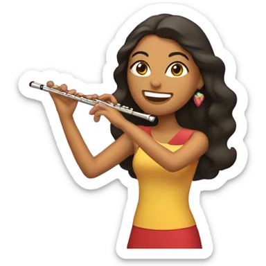 Latino woman playing the flute on stage  sticker