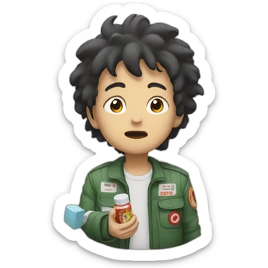Akira eating pills sticker