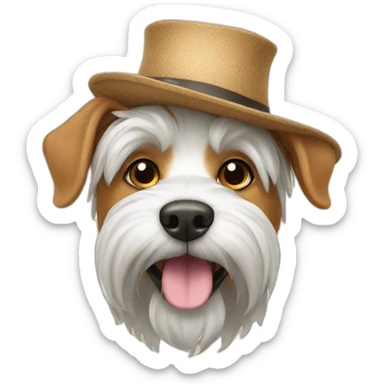 Yorkshire dog with hat sticker