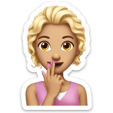 Girly emoji with nails sticker
