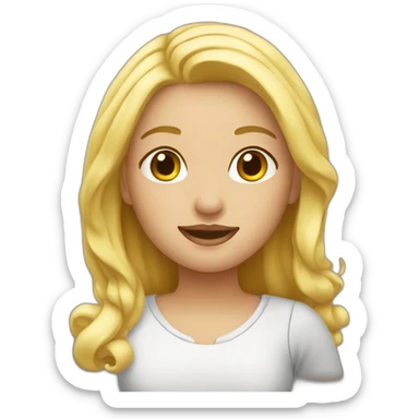 Fille mèche blonde sticker