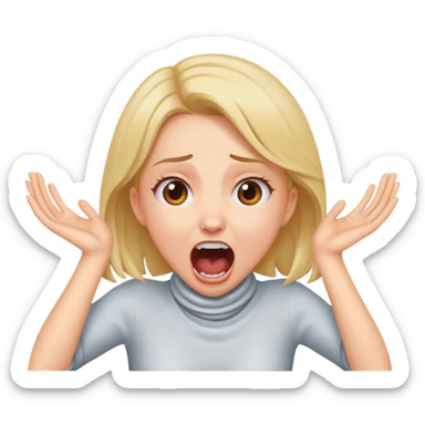 girl with hands around her neck screaming  sticker